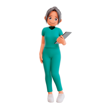 Cute nurse holding file png