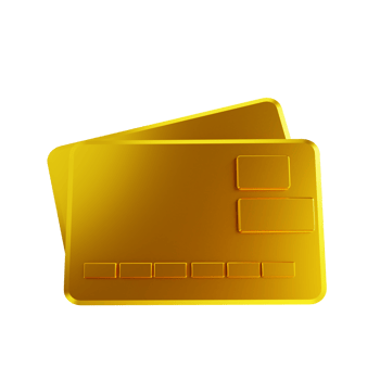 3D illustration golden credit card png