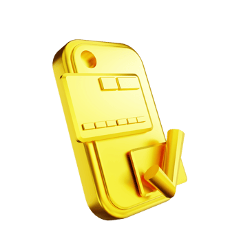 3D illustration golden mobile and credit card png