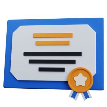 3d rendering certificate with star medal isolated png