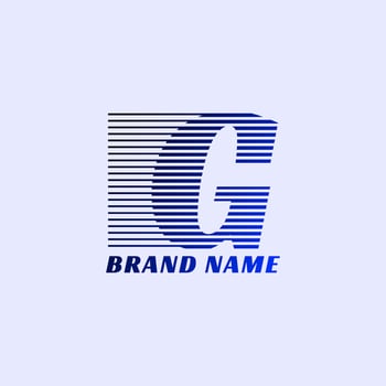 letter G stripes professional corporate initials vector logo design