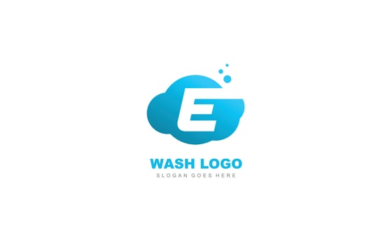 E logo cloud for branding company. letter template vector illustration for your brand.