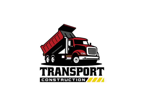 Dump truck logo vector for construction company. Heavy equipment template vector illustration for your brand.