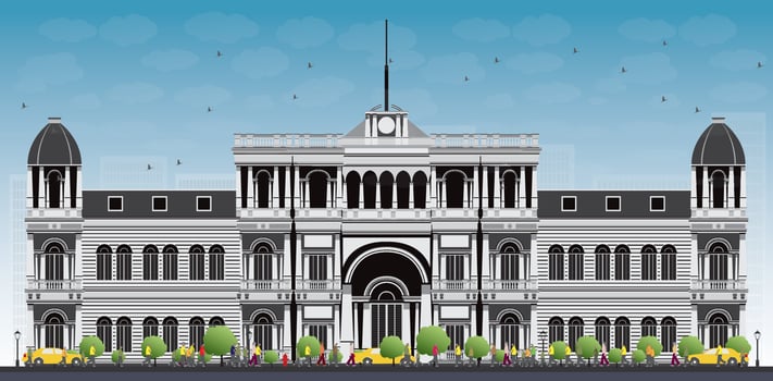 University or college building in classic style. vector