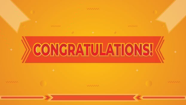 Congratulations banner and sign with colorful background design vector
