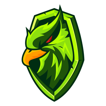 Green Falcon with shield mascot team logo png