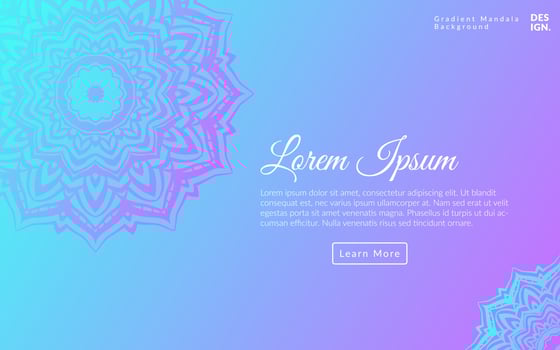 gradient mandala art trendy background for web banner or landing page vector