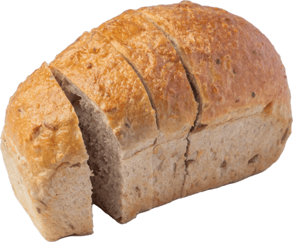 cutout whole wheat bread on transparent background. png