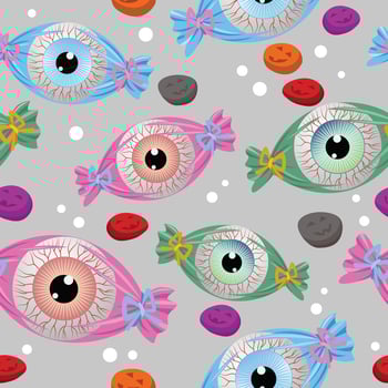 Halloween eyes candy pattern. vector