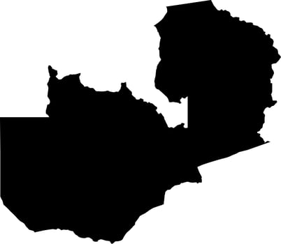 Africa Zambia map vector map.Hand drawn minimalism style.