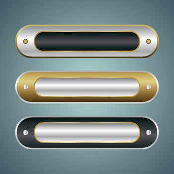 Elegant Silver Gold Name Plate vector