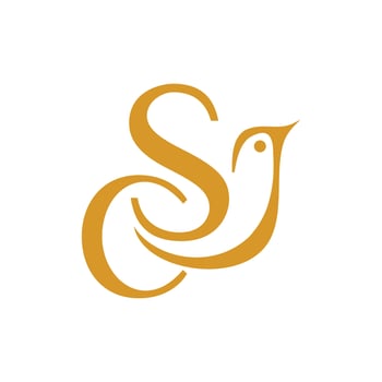 Letter CS Bird Simple Logo vector
