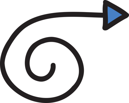 arrow doodle illustration on transparent background png