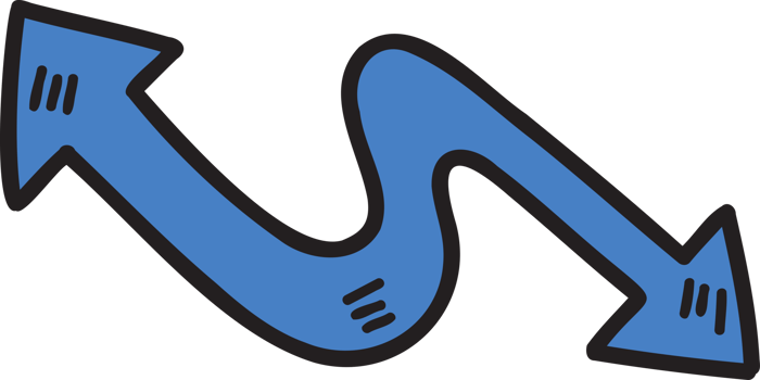 arrow doodle illustration on transparent background png