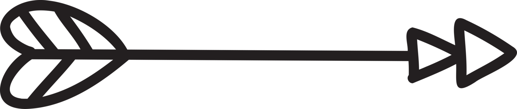 arrow doodle illustration on transparent background png