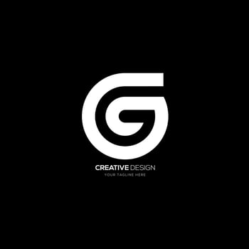 Circle letter G G negative space monogram logo vector