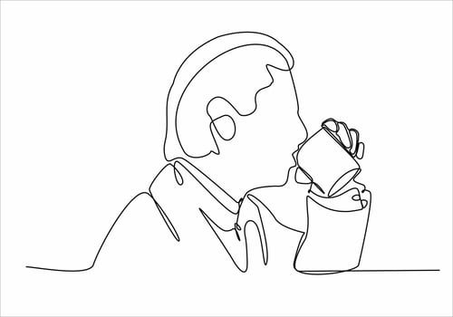continuous line art vector