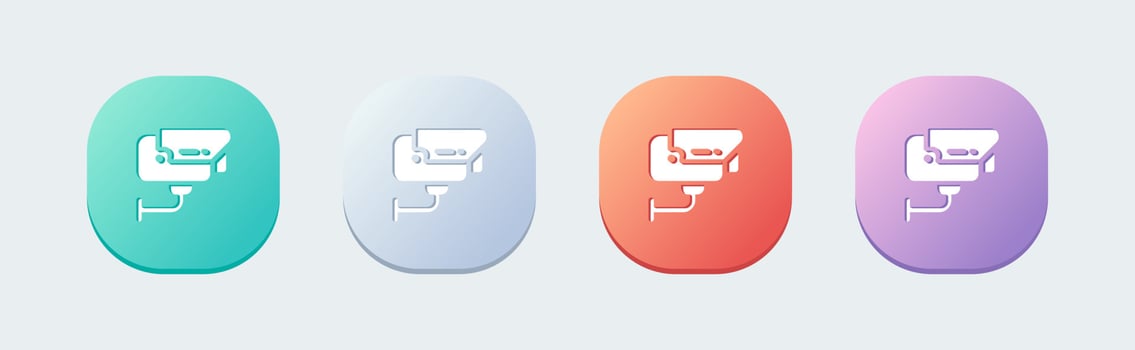 Cctv solid icon in flat design style. Security camera signs vector illustration.