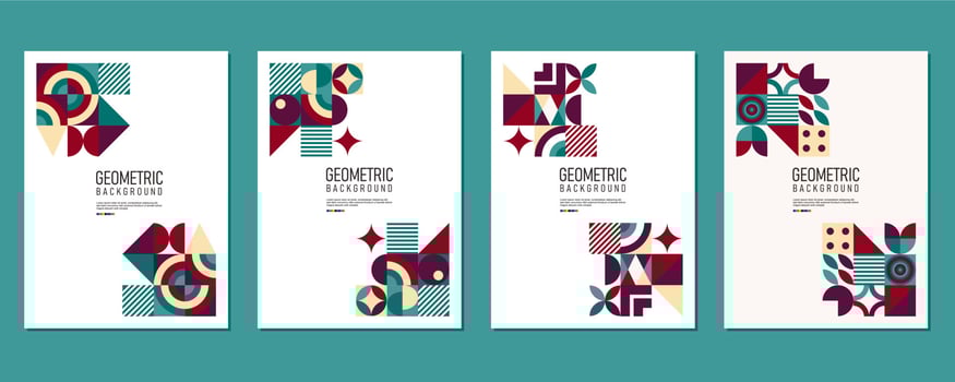 Abstract Bauhaus geometric pattern background vector circle