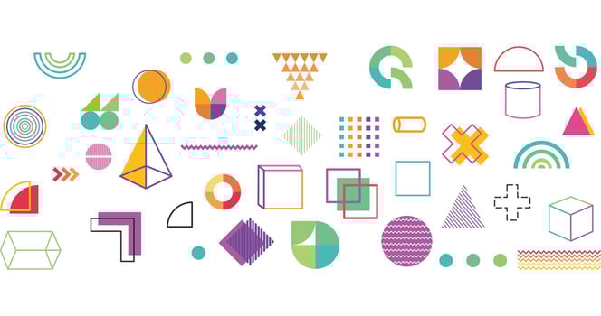 Abstract Bauhaus geometric pattern background vector circle
