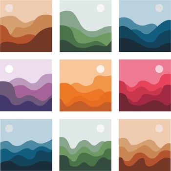 landscape abstract background set collection vector
