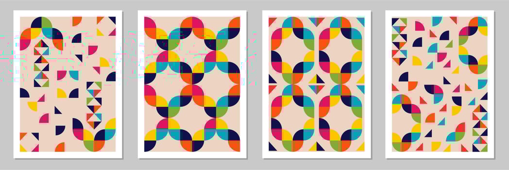Bauhaus geometric pattern background vector circle