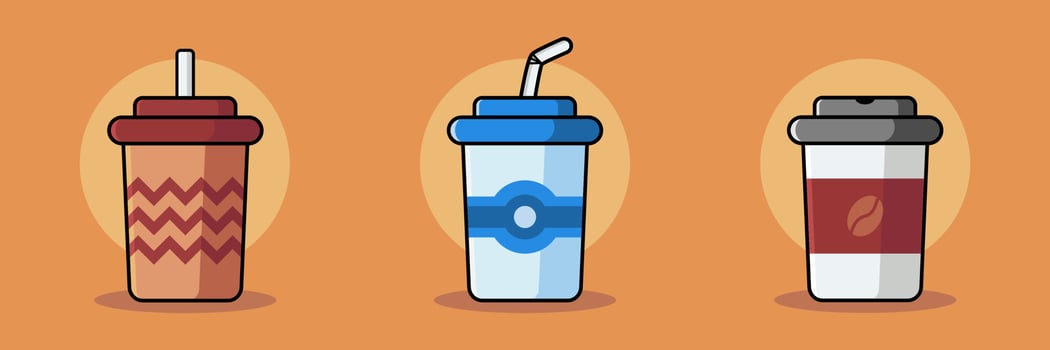 coffee drink paper cup collection vector