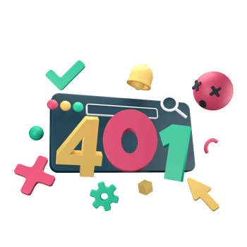 HTTP Four Hundred One Unauthorized Status Code 3D rendering on transparent background. Ui UX icon design web and app trend png