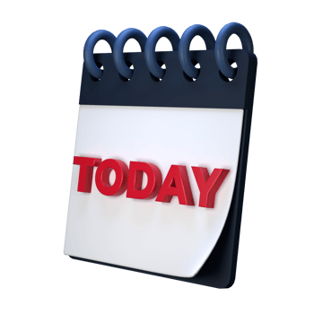 Daily calendar plan icon with number 3D rendering isolated on white background. Ui UX icon design web and app trend png