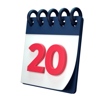 Daily calendar plan icon with number 3D rendering isolated on white background. Ui UX icon design web and app trend png