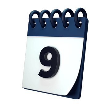 Daily calendar plan icon with number 3D rendering isolated on white background. Ui UX icon design web and app trend png