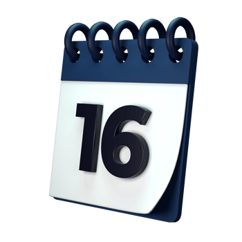 Daily calendar plan icon with number 3D rendering isolated on white background. Ui UX icon design web and app trend png