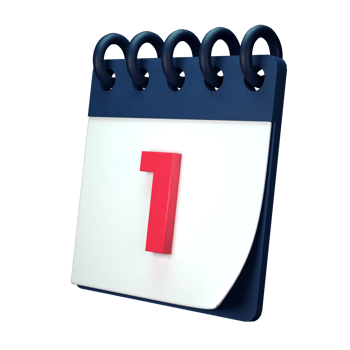 Daily calendar plan icon with number 3D rendering isolated on white background. Ui UX icon design web and app trend png