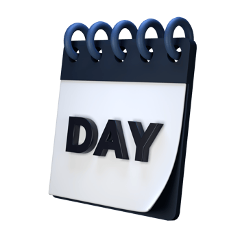 Daily calendar plan icon with number 3D rendering isolated on white background. Ui UX icon design web and app trend png