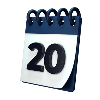 Daily calendar plan icon with number 3D rendering isolated on white background. Ui UX icon design web and app trend png