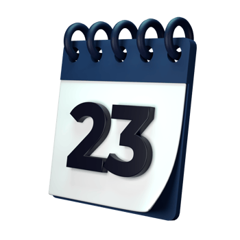 Daily calendar plan icon with number 3D rendering isolated on white background. Ui UX icon design web and app trend png
