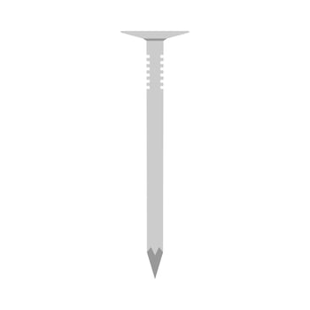 Nail construction industrial equipment building symbol concept. Flat icon isolated white vector