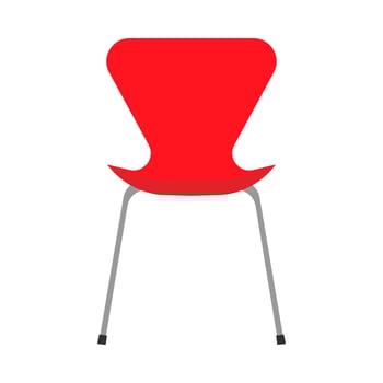 Red office chair vector flat icon front view. Comfortable relaxation sign interior furniture equipment nobody