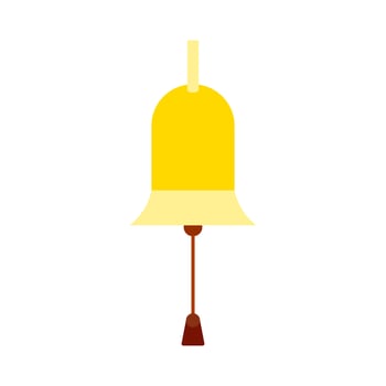 Bell decoration celebration golden object vector icon. Element traditional sign festive retro isolated white