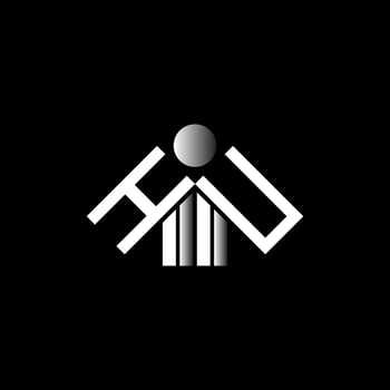 HU letter logo creative design with vector graphic, HU simple and modern logo.