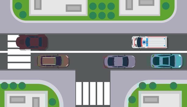 City top view building map vector landscape. Road with car, tree, roof, grass. Sidewalk flat traffic urban pedestrian. Highway illustration town intersection crossroad. Scene way vehicle metropolis