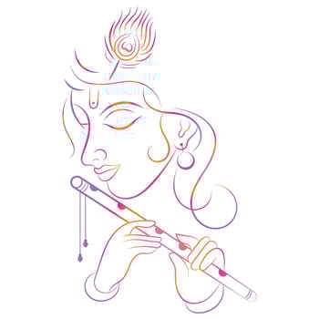 Shri Krishna modern art illustration vector