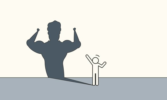 Business ambition leader man vector illustration concept. Superman cape challenge leadership. Super shadow businessman success achievement. Career progress person goal. Motivation vision solution