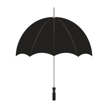 Rain umbrella weather protection vector illustration icon parasol. Handle umbrella black open symbol isolated white object. Accessory protect rain fashion concept icon. Element personal safe