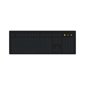 Computer keyboard technology vector illustration equipment with key and button. Office computer keyboard device tool PC. Electronic modern object keypad isolated white icon. Hardware black type board