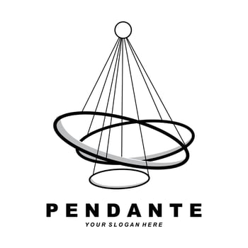 Home Decoration Hanging Lamp Logo, Home Furniture Design Vector