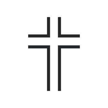 Cross religion god vector illustration icon. Symbol christianity and shape christian sign. Religious crucifix faith and catholicism black holy art. Spirituality element jesus design and isolated white