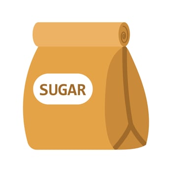 Sugar package vector food design isolated white. Icon product illustration paper packaging symbol and ingredient pack and bag sachet organic. Box packet sweet spices and container sucrose kitchen