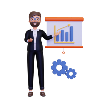 3d Businessman giving presentation png