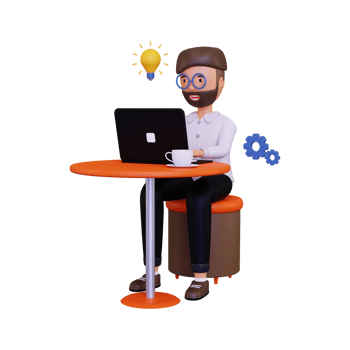 3d Businessman working on new business idea png